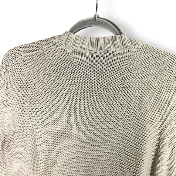 Wooden Ships Cropped Open Cardigan Sweater Sz S Neutral Beige Minimalist - Picture 7 of 12